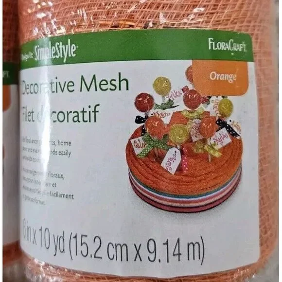 FloraCraft‎ SimpleStyle Decorative Mesh Yellow And Orange Set Of 4 New With Xtra - Picture 7 of 8